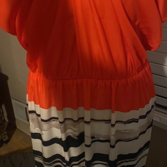 Red Gathered Waist Maxi Dress - 46 NWT - Picture 3 of 9